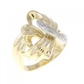 K18YG/PT ダイヤモンド リング 0.02CT