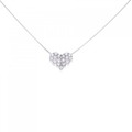 K18WG パヴェ ハート ダイヤモンド ネックレス 1.00CT