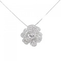 K18WG ローズ ダイヤモンド ネックレス 0.76CT