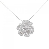 K18WG ローズ ダイヤモンド ネックレス 0.76CT