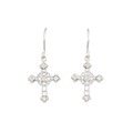 K14WG クロス ダイヤモンド ピアス 0.12CT