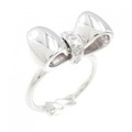 K18WG リボン ダイヤモンド リング 0.15CT