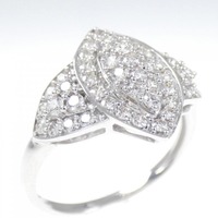 K18WG パヴェ ダイヤモンド リング 0.75CT