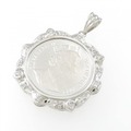 PT(枠) ダイヤモンド コイン ペンダント 0.13CT