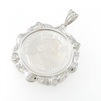 PT(枠) ダイヤモンド コイン ペンダント 0.13CT