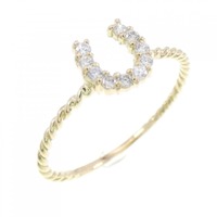 【リメイク】K18YG ホースシュー ダイヤモンド リング 0.10CT