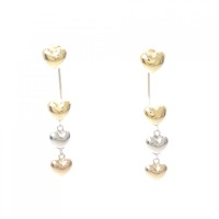 【新品】K18スリーカラー ハート ピアス