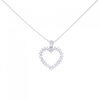 PT ハート ダイヤモンド ネックレス 0.60CT