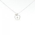 K18WG アップル ダイヤモンド ネックレス 0.07CT