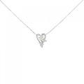 K18WG ハート ダイヤモンド ネックレス 0.20CT