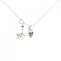 K10YG 2WAY スカル×スパイダー ダイヤモンド ネックレス