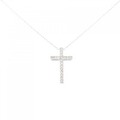K18WG クロス ダイヤモンド ネックレス 0.30CT