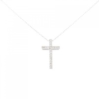 K18WG クロス ダイヤモンド ネックレス 0.30CT