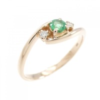 K18PG エメラルド リング 0.10CT