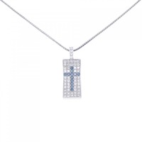 K18WG クロス ダイヤモンド ネックレス 1.05CT