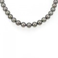 シルバークラスプ 黒蝶パール ネックレス 8-9.5mm
