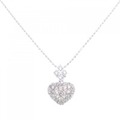 K18WG パヴェ ハート ダイヤモンド ネックレス 0.50CT