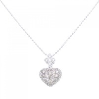 K18WG パヴェ ハート ダイヤモンド ネックレス 0.50CT
