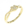 K18YG ハート ダイヤモンド リング 0.03CT