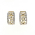 K18YG/K18WG フラワー ダイヤモンド ピアス 0.42CT