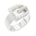 750WG ベルト ダイヤモンド リング 0.23CT