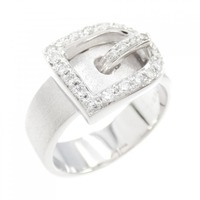 750WG ベルト ダイヤモンド リング 0.23CT