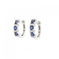 K18WG サファイヤ ピアス 1.18CT