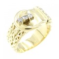 K18YG ベルト ダイヤモンド リング 0.16CT