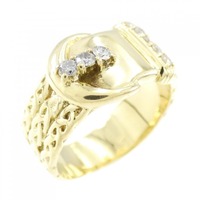 K18YG ベルト ダイヤモンド リング 0.16CT
