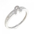 K18WG イニシャルR ダイヤモンド リング 0.25CT