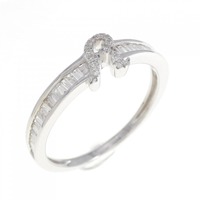 K18WG イニシャルR ダイヤモンド リング 0.25CT