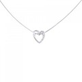 K18WG ハート ダイヤモンド ネックレス 0.16CT