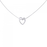 K18WG ハート ダイヤモンド ネックレス 0.16CT