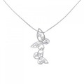 K18WG バタフライ ダイヤモンド ネックレス 0.20CT