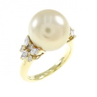 K18YG 白蝶パール リング 11.2mm