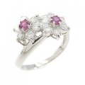 PT フラワー ルビー リング 0.19CT
