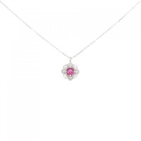 K18WG フラワー ルビー ネックレス