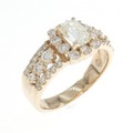 K18PG ダイヤモンド リング 0.583CT VLY SI2 エメラルドカット