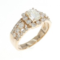 K18PG ダイヤモンド リング 0.583CT VLY SI2 エメラルドカット