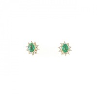 K18YG エメラルド ピアス 0.40CT