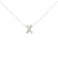 K18YG/PT ダイヤモンド ネックレス 0.15CT