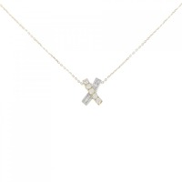 K18YG/PT ダイヤモンド ネックレス 0.15CT