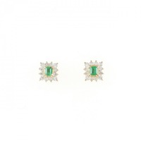 K18YG エメラルド ピアス 0.18CT