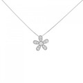 K18WG フラワー ダイヤモンド ネックレス 0.30CT