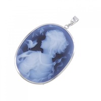 K18WG メノウカメオ ペンダント