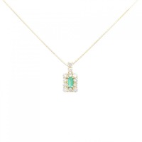 【新品】K18YG エメラルド ネックレス 0.10CT