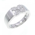 K18WG フラワー ダイヤモンド リング 0.12CT