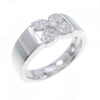 K18WG フラワー ダイヤモンド リング 0.12CT