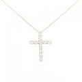 K18YG クロス ダイヤモンド ネックレス 2.01CT