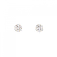 K18YG フラワー ダイヤモンド ピアス 0.40CT